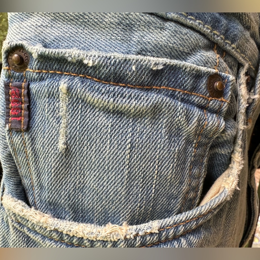 Abercrombie 5 Pocket Denim Blue Jean Barrel Wide Leg ~ 14 - Picture 3 of 9